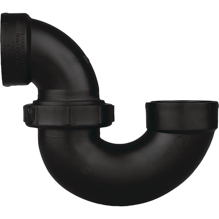 Charlotte Pipe And Foundry 2 In. Black ABS P-Trap with Union ABS 00708P 0800HA